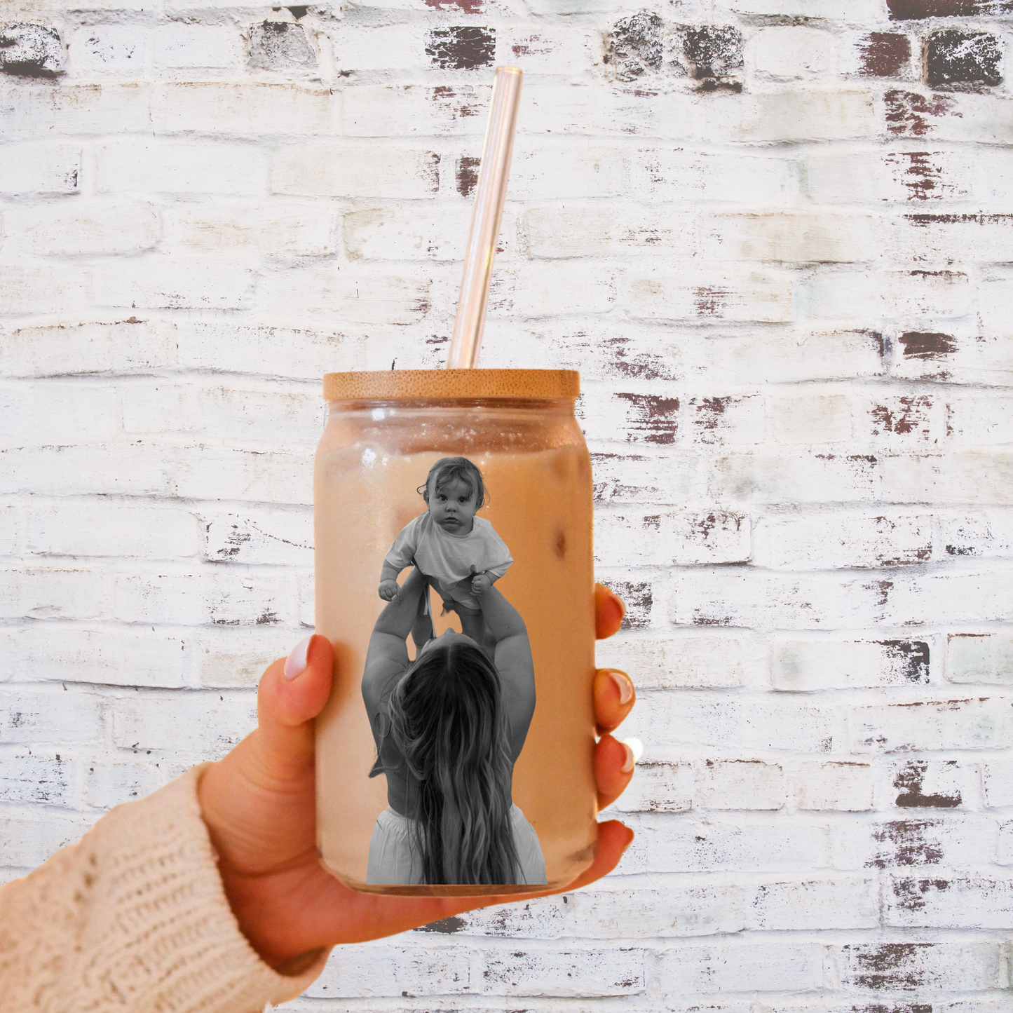 Personalized Glass Can Mug or Tumbler - custom photo(s)