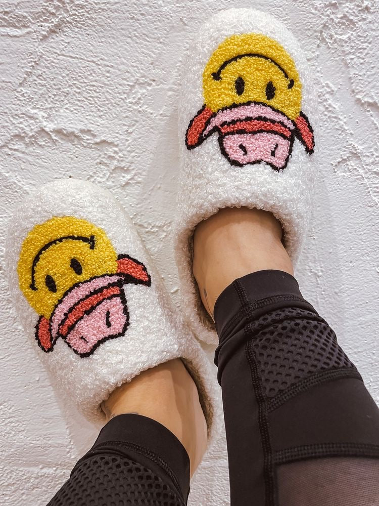 smiley cowgirl slippers