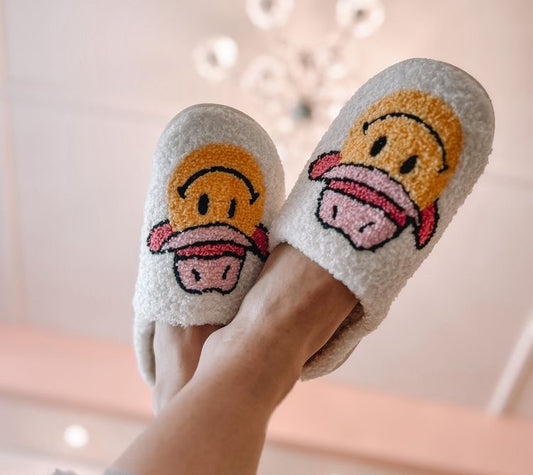 smiley cowgirl slippers