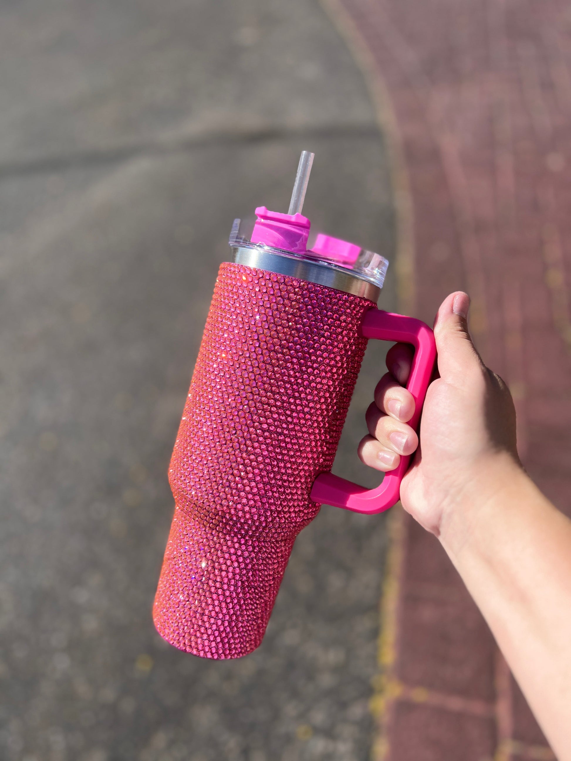 40oz Stainless Steel Insulated Checkered Tumbler - Pink