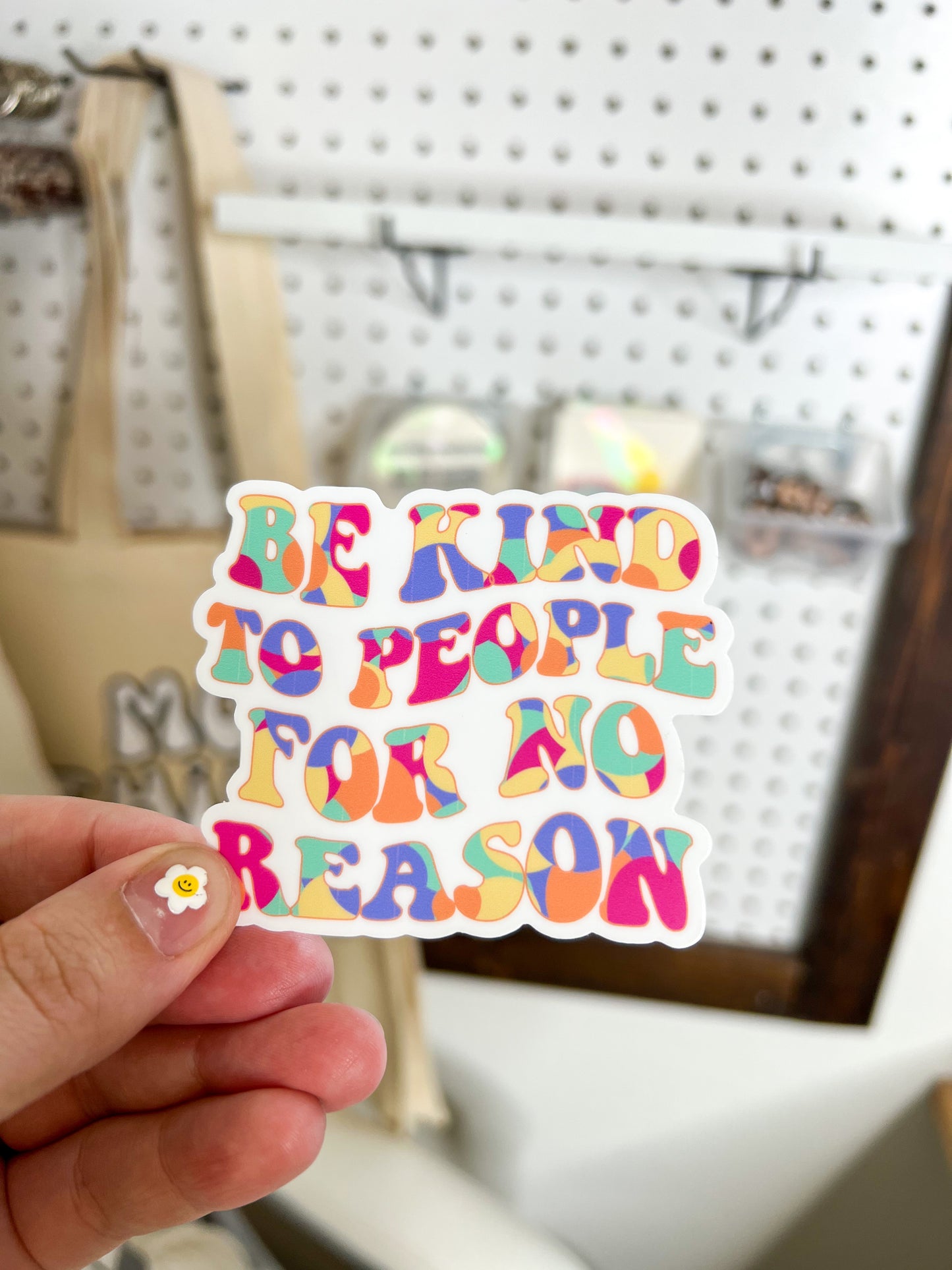 be kind to people for no reason sticker