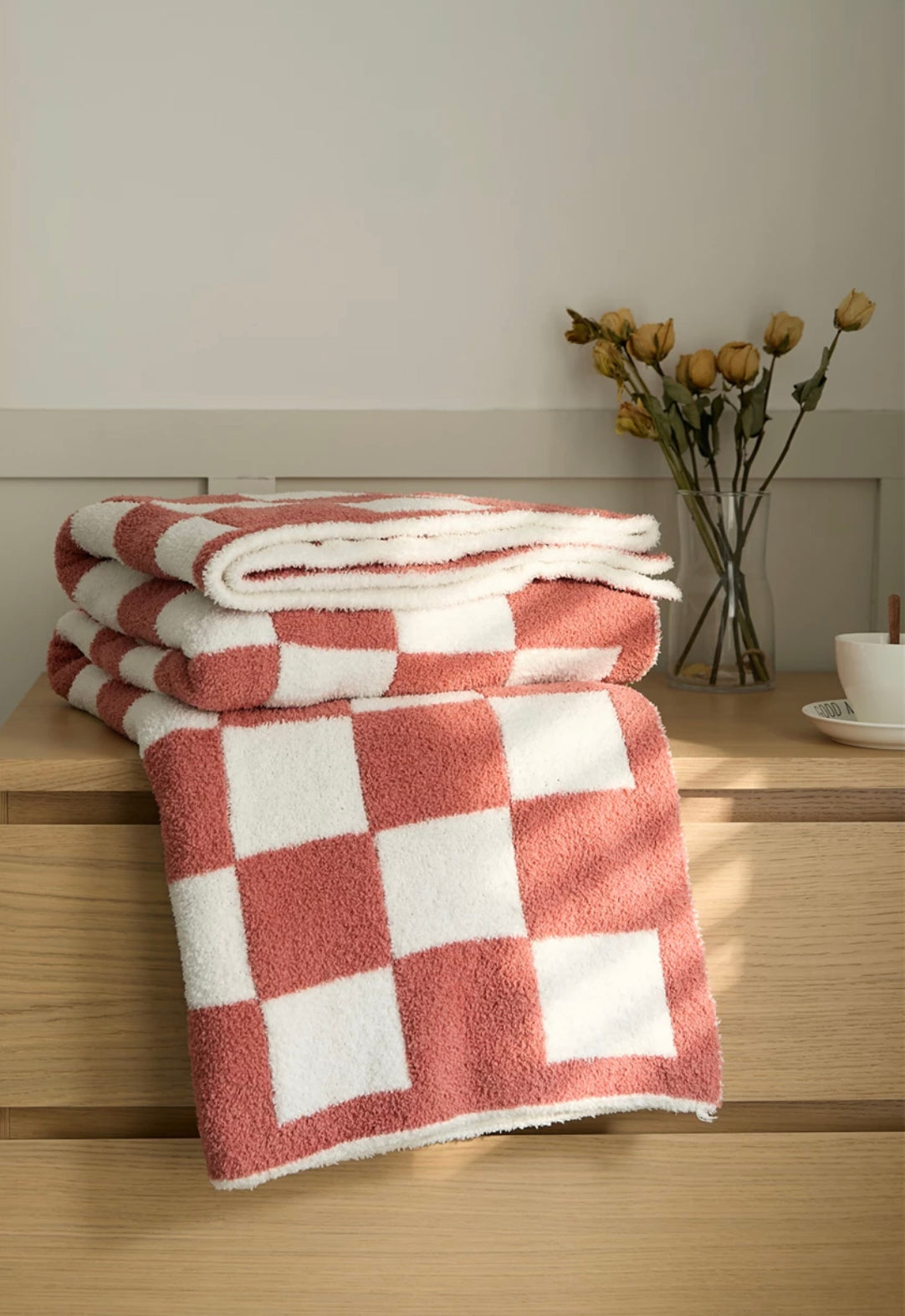Checker board knit blanket (more colors)