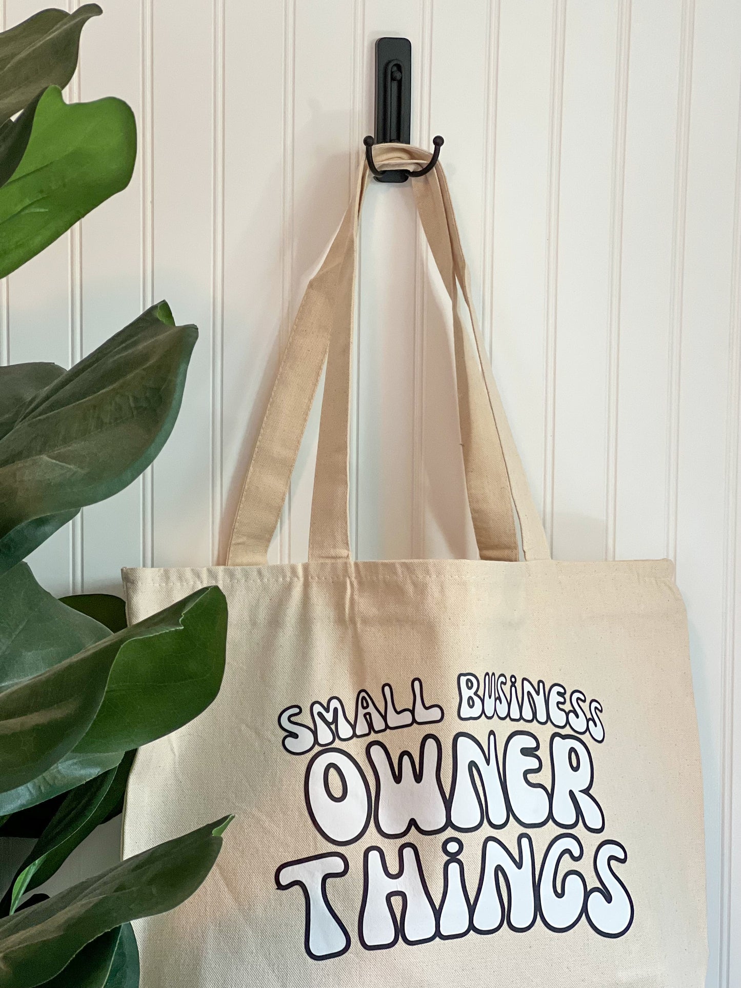 small business owner things zippered canvas tote