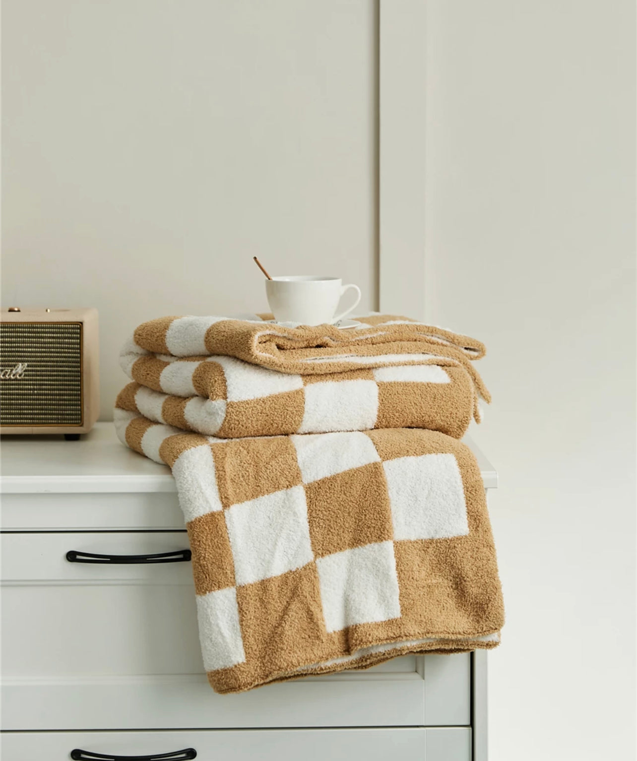 Checker board knit blanket (youth & adult sizes)