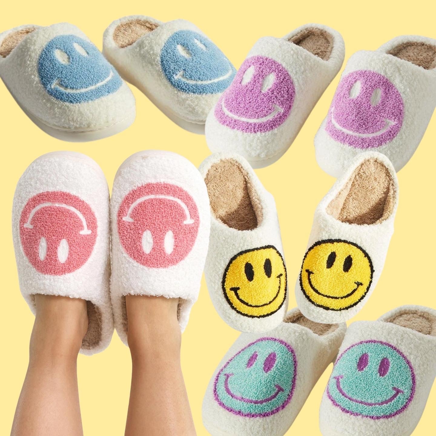 smiley face slippers (choose colors)