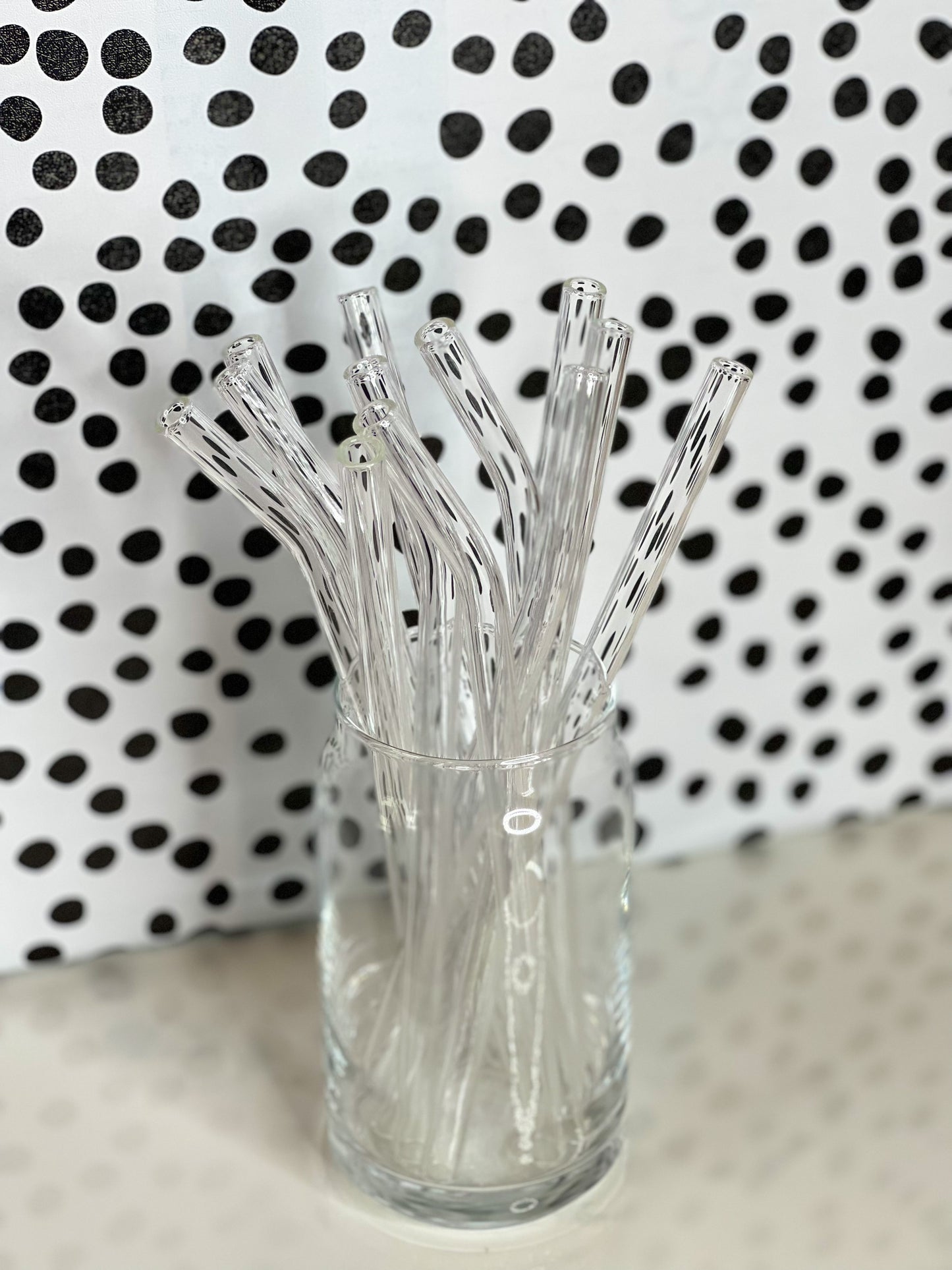 clear reusable glass straw