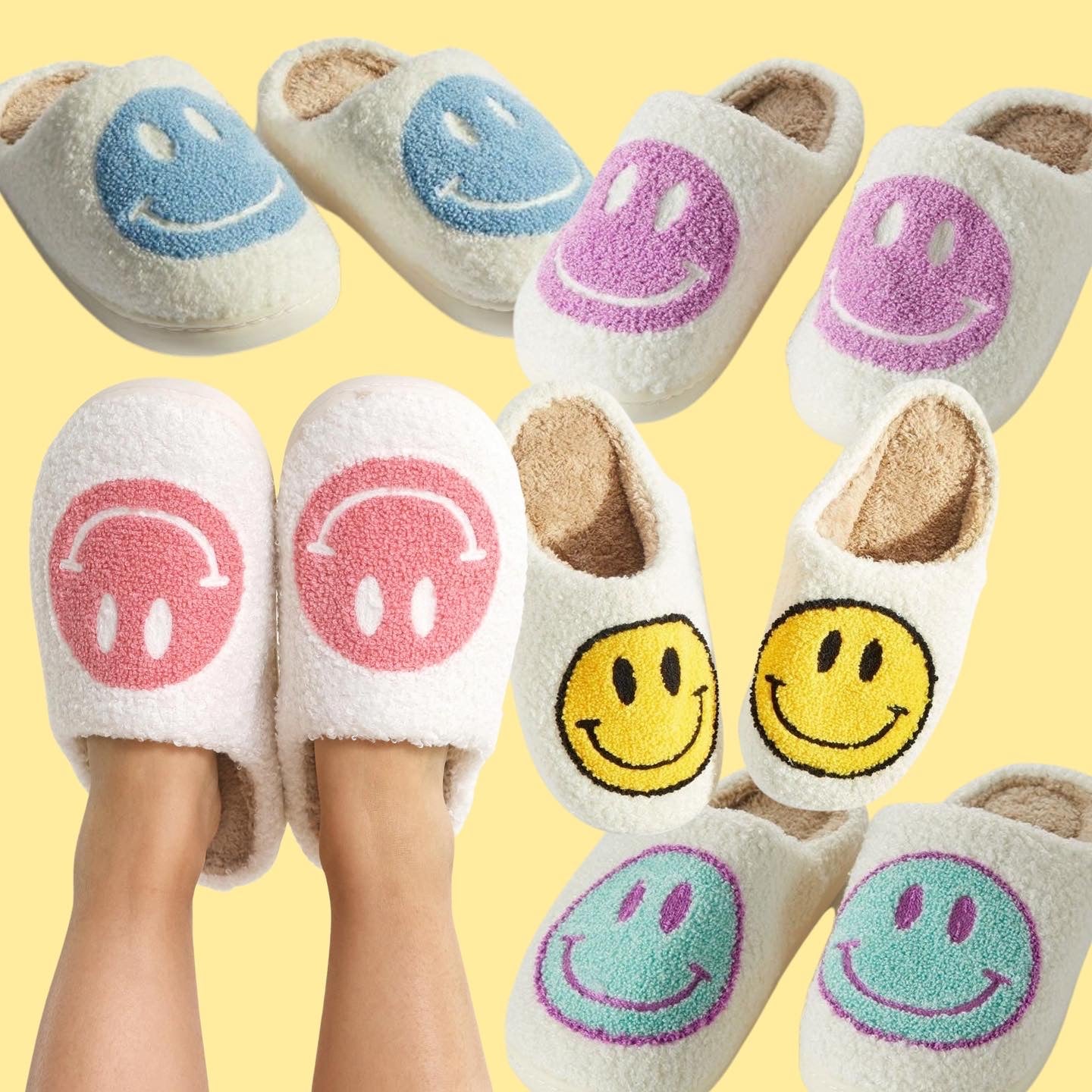 smiley face slippers (more colors)